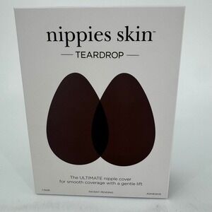 Nippies Skin Teardrop Adhesive Nipple Covers Espresso Size 1 A-B Cups Reusable